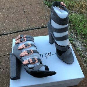 Nasty Gal Full Exposure Suede Heel - Gray